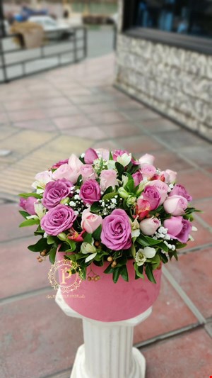باکس گل  گرد مخمل کد00125