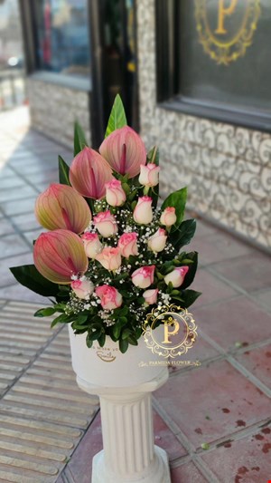 باکس گل  گرد مخمل کد00126