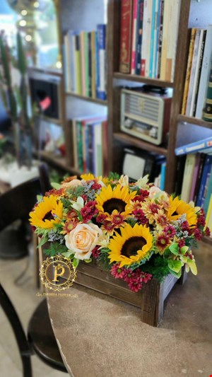 باکس گل  مستطیل چوبی کد00136