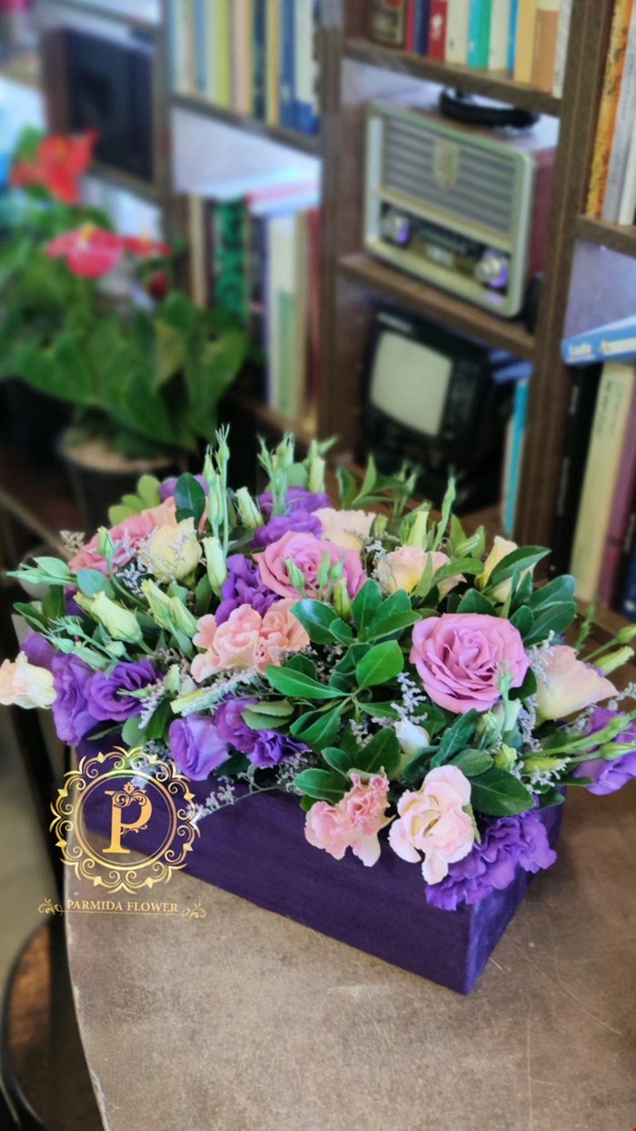 باکس گل مستطیل مخمل کد00153